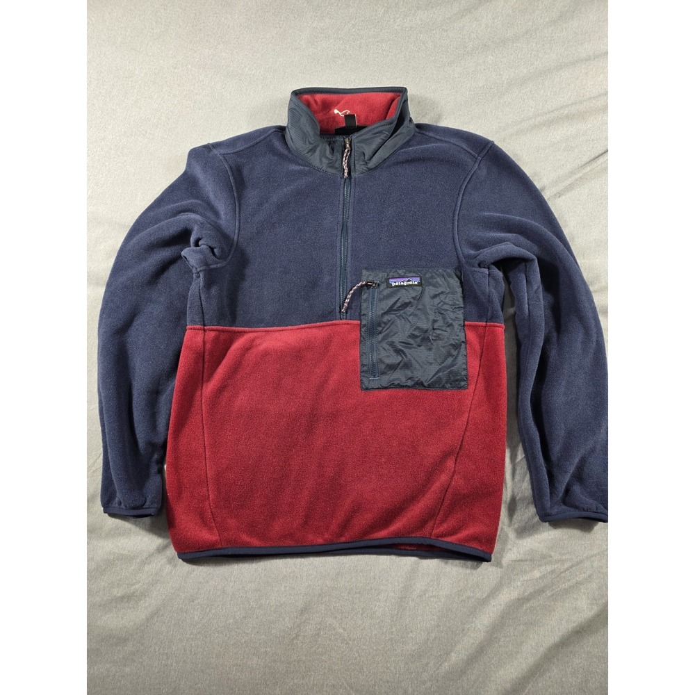 NWOT *READ* Patagonia Microdini  1/2Half Zip Fleece Pullover Red Blue Men's XXS‎